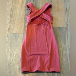 Lululemon Sleeveless Dress Muted Hot Coral Built-In Bra Mini Stretchy Size 0